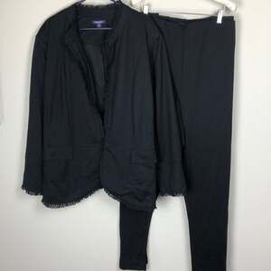 New! Roamans plus ruffle trimmed 2 piece suit women's 34W